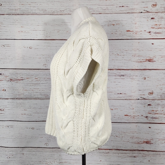 ADYSON PARKER Off White Cable Knit Sweater Vest Size Large - Picture 5 of 8